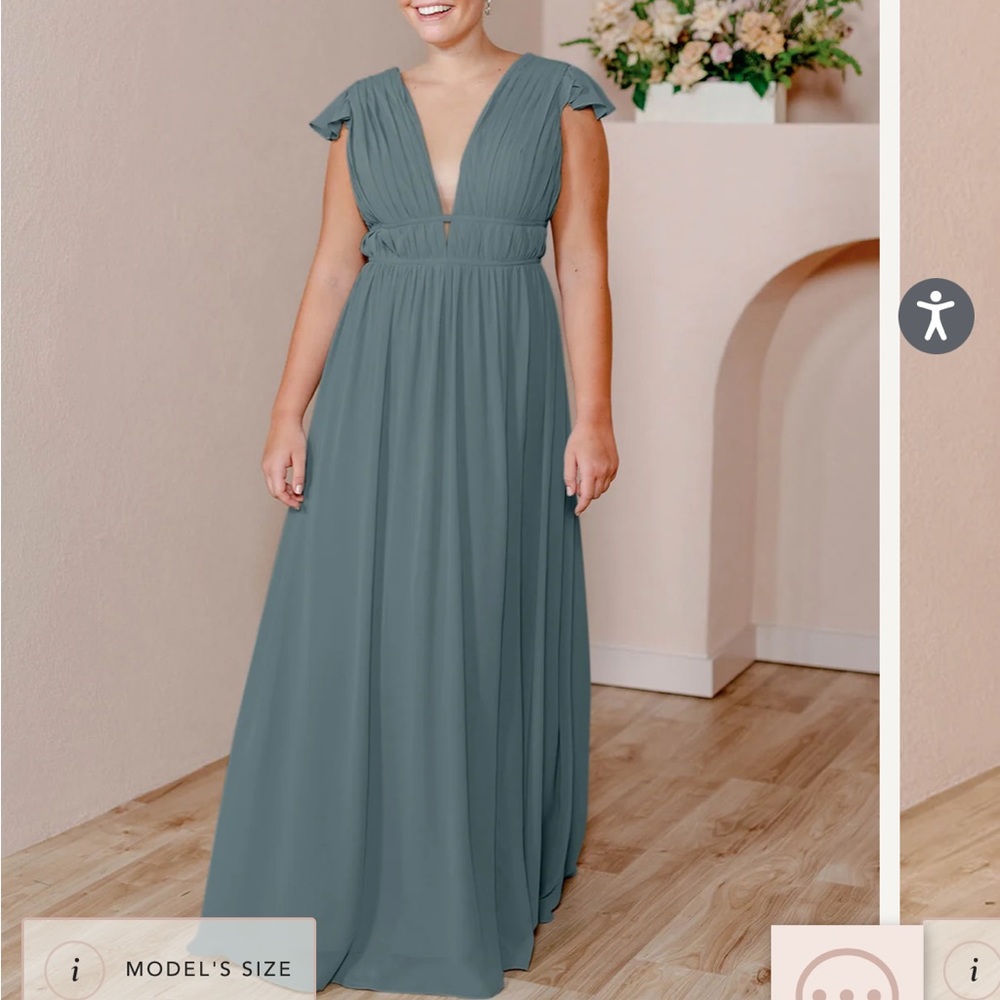 Cora Chiffon Dress - Eucalyptus 919